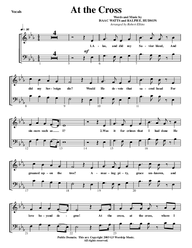 At The Cross Lead Sheet (SAT) (G3 Worship)