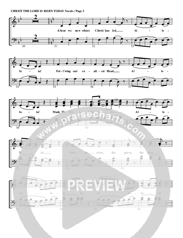 Christ The Lord Is Risen Today Choir Sheet (G3 Worship)