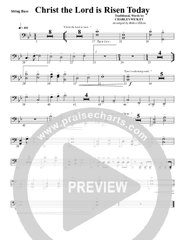 Christ The Lord Is Risen Today Double Bass (G3 Worship)