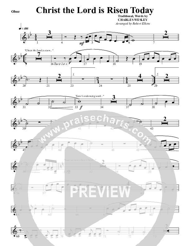 Christ The Lord Is Risen Today Oboe (G3 Worship)
