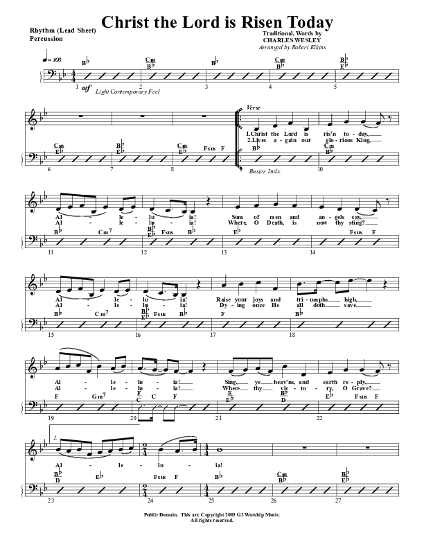 Christ The Lord Is Risen Today Percussion (G3 Worship)