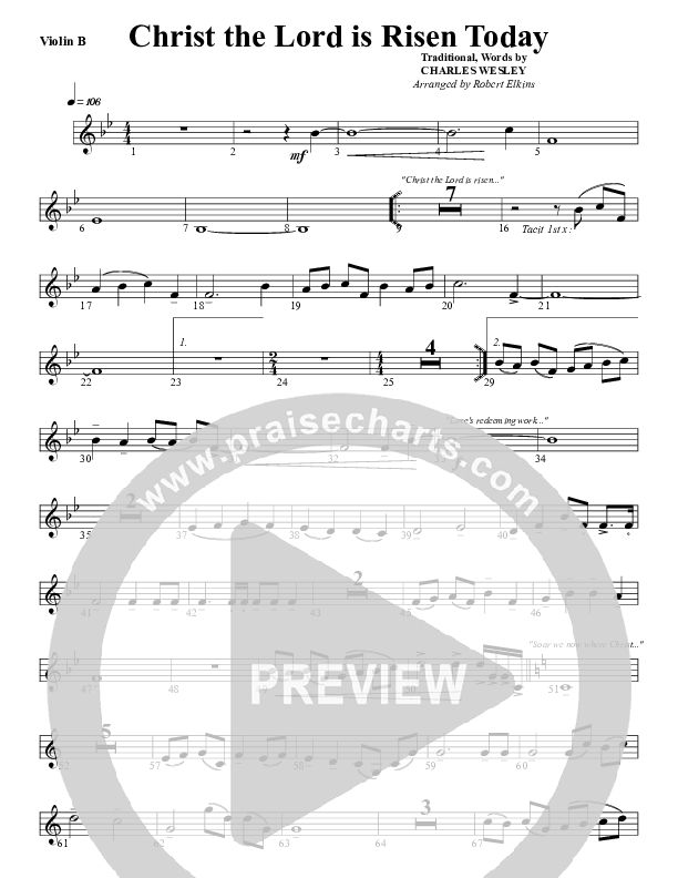 Christ The Lord Is Risen Today Violin 2 (G3 Worship)