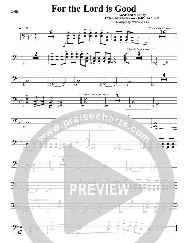 For The Lord Is Good Bass Clarinet (G3 Worship)