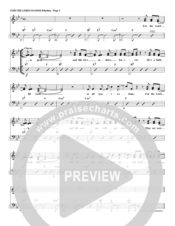 For The Lord Is Good Percussion (G3 Worship)