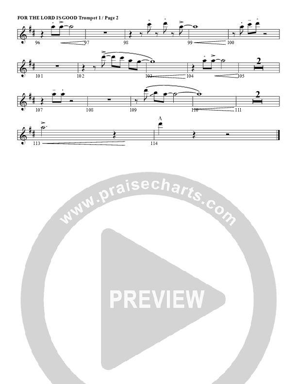 For The Lord Is Good Trumpet 1 (G3 Worship)