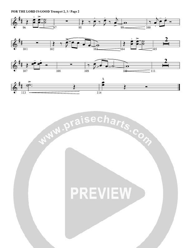 For The Lord Is Good Trumpet 2/3 (G3 Worship)