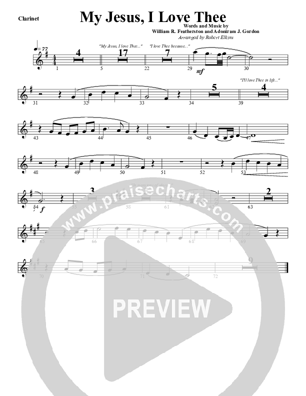 My Jesus I Love Thee Clarinet (G3 Worship)