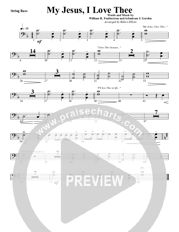 My Jesus I Love Thee Double Bass (G3 Worship)