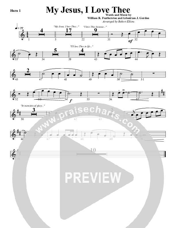 My Jesus I Love Thee French Horn 1 (G3 Worship)