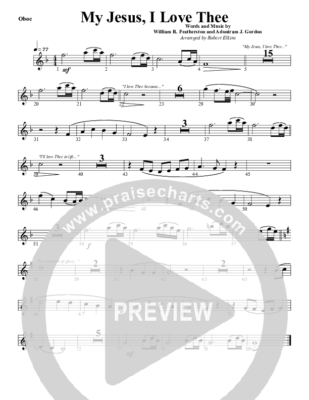 My Jesus I Love Thee Oboe (G3 Worship)