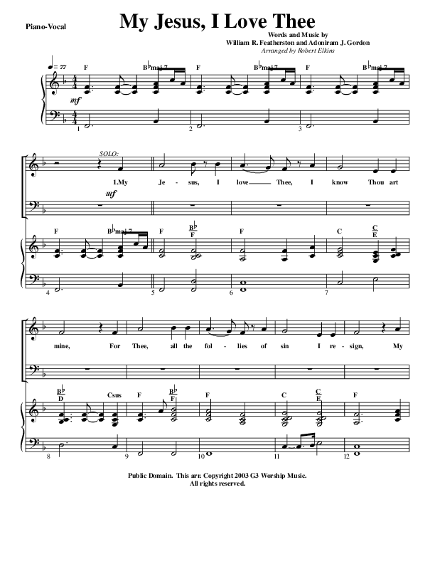 My Jesus I Love Thee Orchestration (G3 Worship)