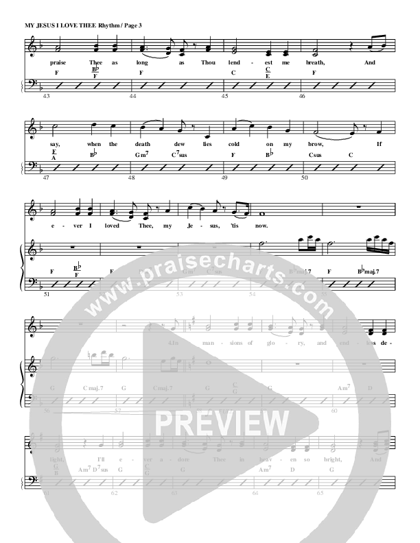 My Jesus I Love Thee Rhythm Chart (G3 Worship)