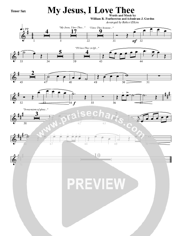 My Jesus I Love Thee Tenor Sax 2 (G3 Worship)