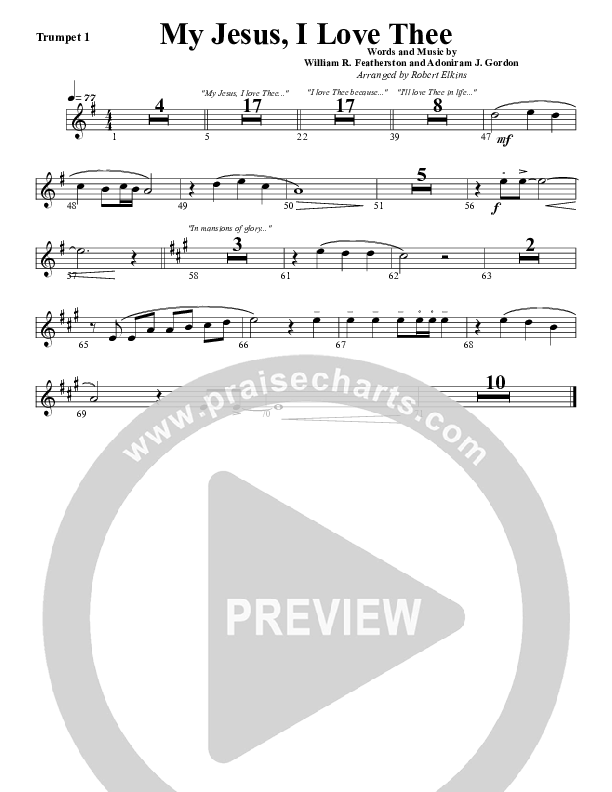 My Jesus I Love Thee Trumpet 1 (G3 Worship)