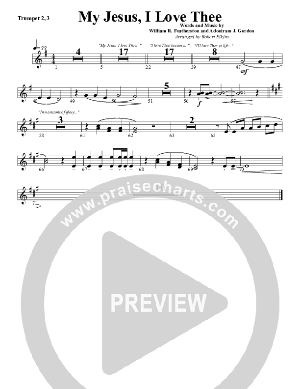 My Jesus I Love Thee Trumpet 2/3 (G3 Worship)