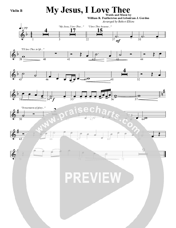 My Jesus I Love Thee Violin 2 (G3 Worship)