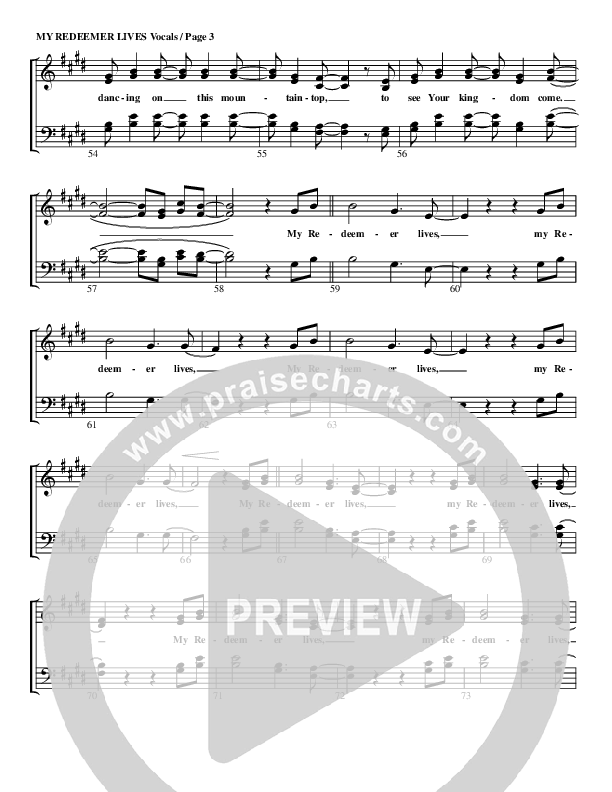 My Redeemer Lives Choir Sheet (G3 Worship)