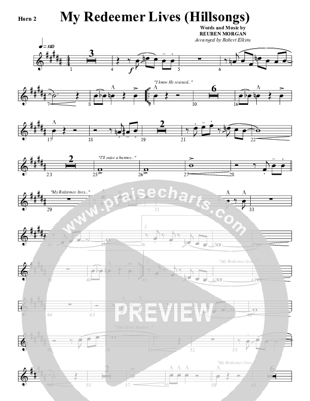 My Redeemer Lives French Horn 2 (G3 Worship)