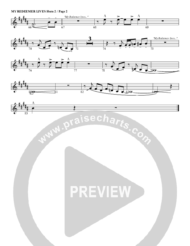 My Redeemer Lives French Horn 2 (G3 Worship)
