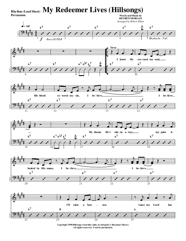 My Redeemer Lives Lead Sheet (G3 Worship)