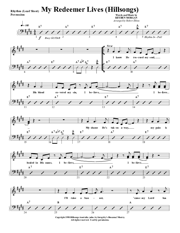 My Redeemer Lives Percussion (G3 Worship)