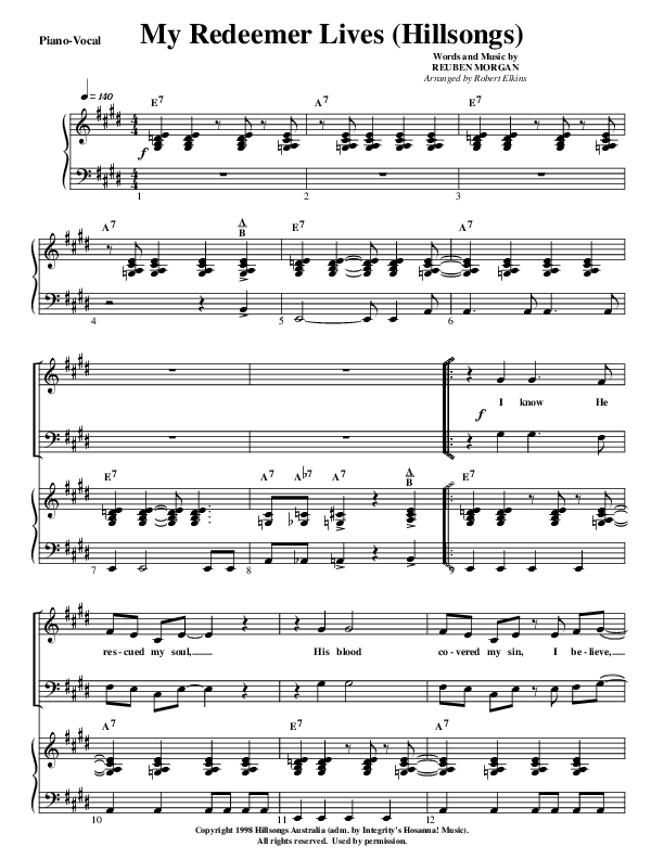 My Redeemer Lives Lead & Piano (G3 Worship)