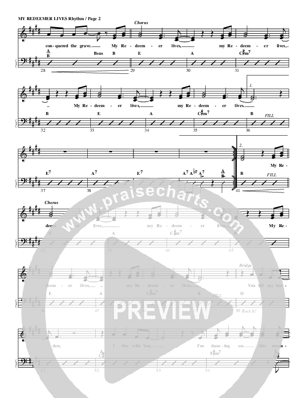 My Redeemer Lives Rhythm Chart (G3 Worship)
