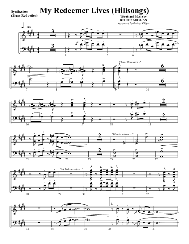 My Redeemer Lives Synth Brass (G3 Worship)