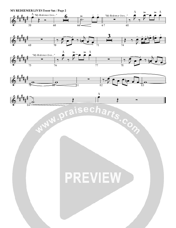My Redeemer Lives Tenor Sax 2 (G3 Worship)