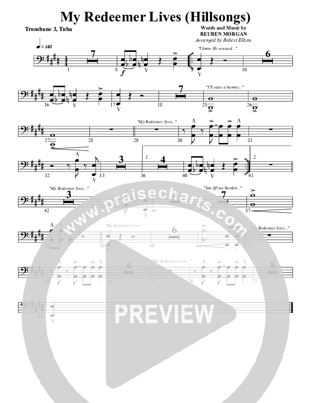 My Redeemer Lives Trombone 3/Tuba (G3 Worship)