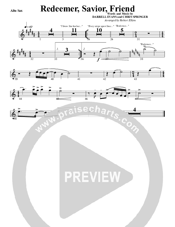 Redeemer Savior Friend Alto Sax (G3 Worship)