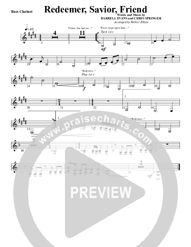 Redeemer Savior Friend Bass Clarinet (G3 Worship)