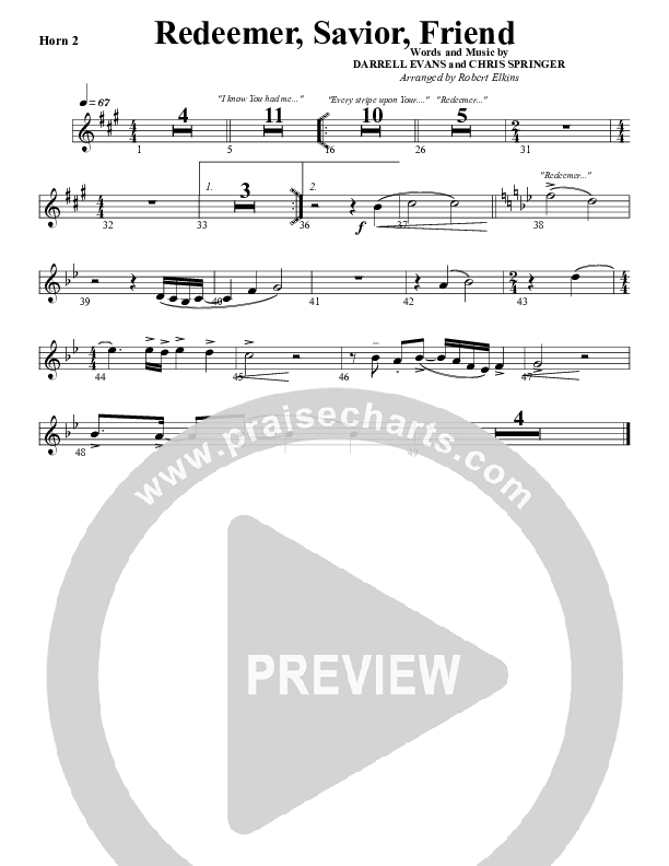 Redeemer Savior Friend French Horn 2 (G3 Worship)