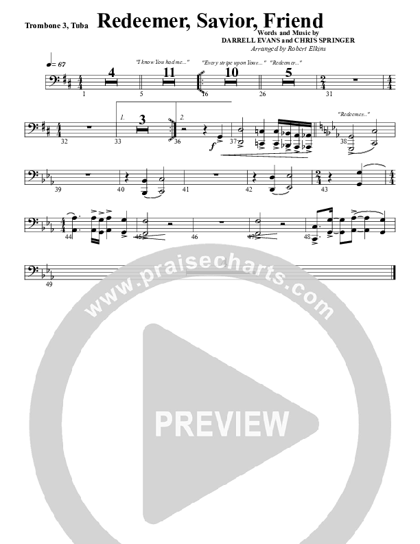 Redeemer Savior Friend Trombone 3/Tuba (G3 Worship)