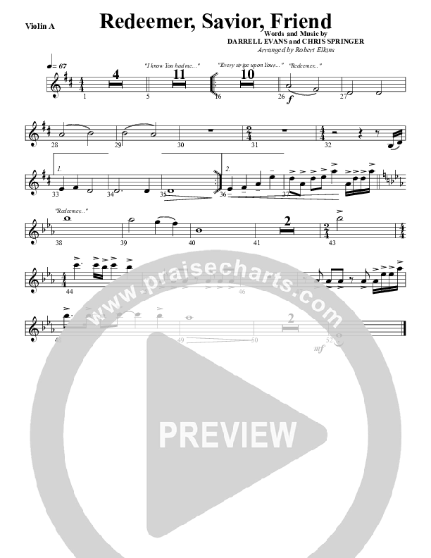 Redeemer Savior Friend Violin 1 (G3 Worship)
