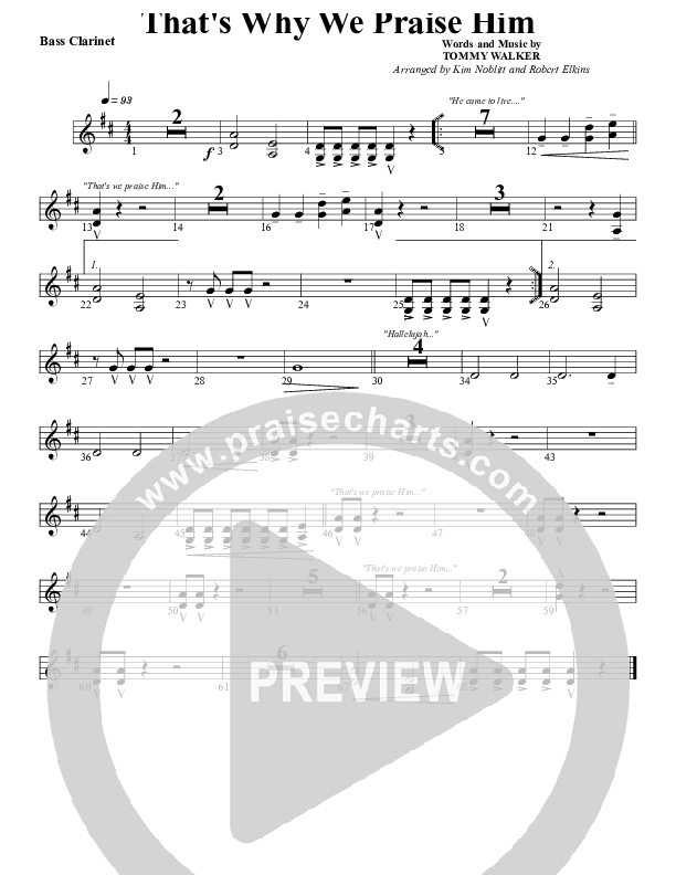 That's Why We Praise Him Bass Clarinet (G3 Worship)