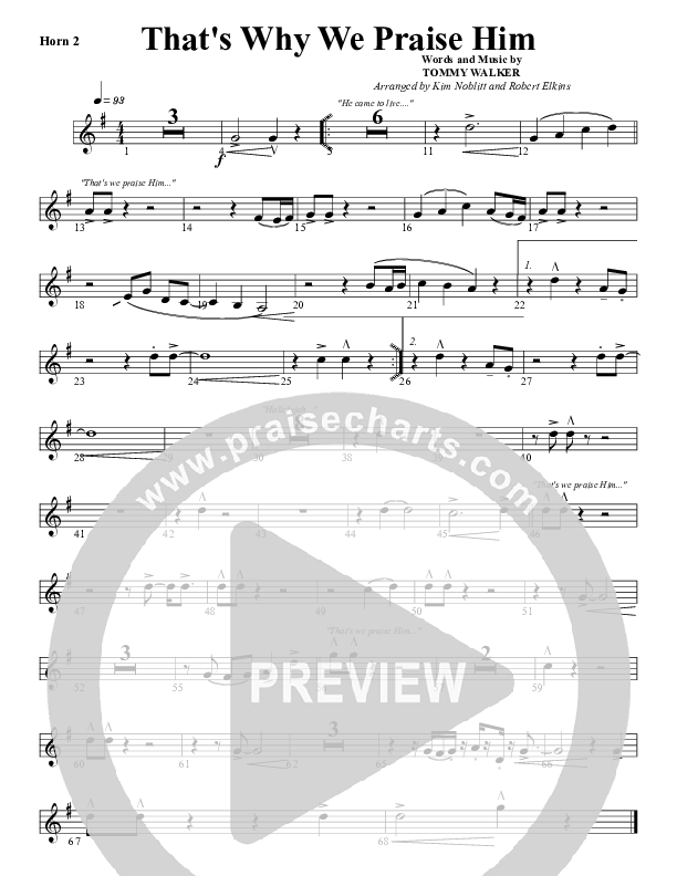 That's Why We Praise Him French Horn 2 (G3 Worship)