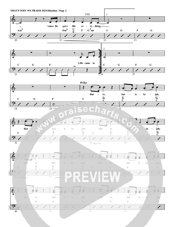 That's Why We Praise Him Lead Sheet (G3 Worship)