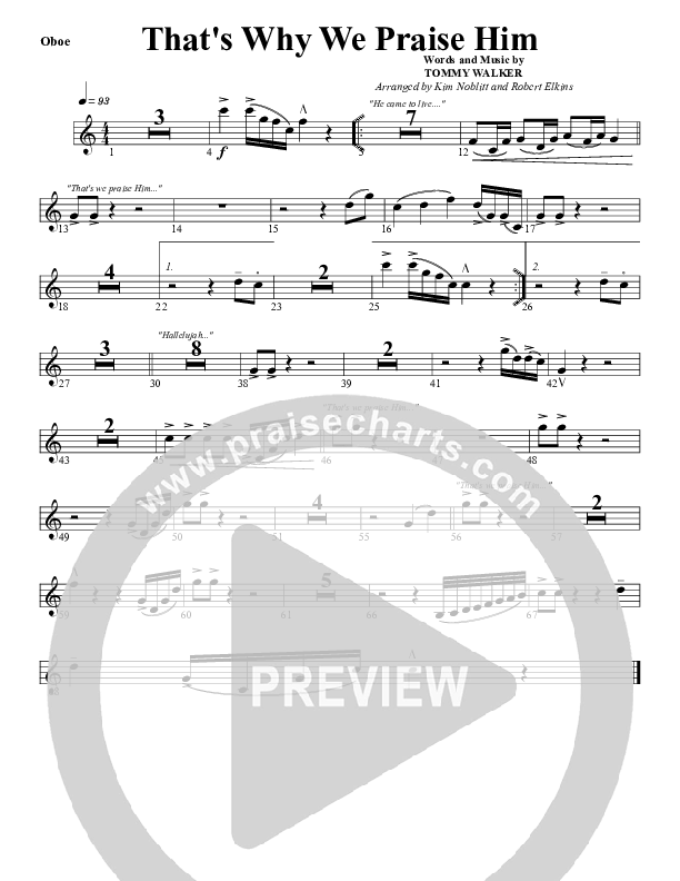 That's Why We Praise Him Oboe (G3 Worship)