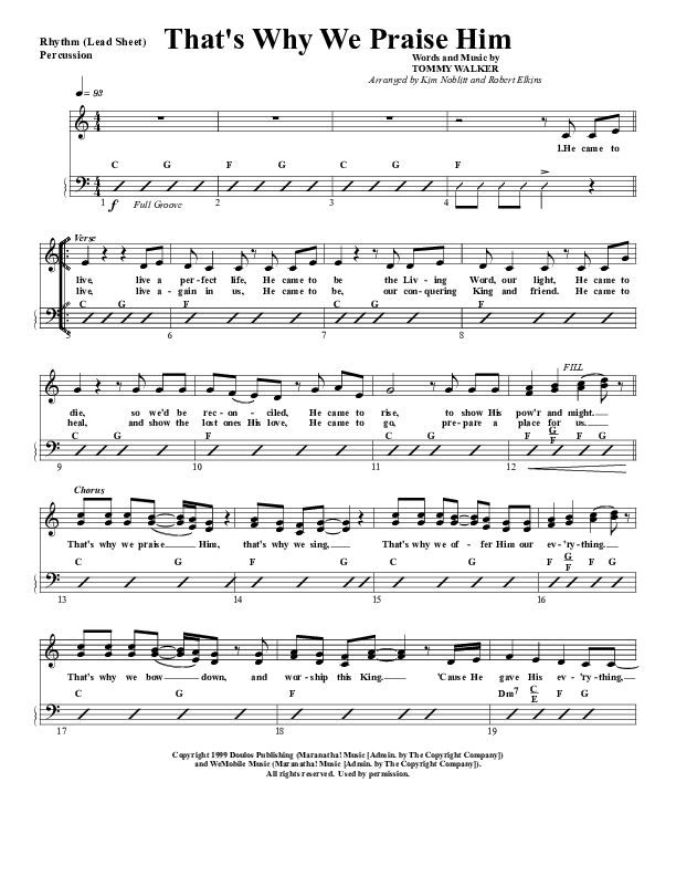 That's Why We Praise Him Percussion (G3 Worship)