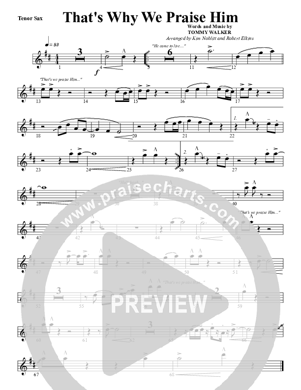 That's Why We Praise Him Tenor Sax 2 (G3 Worship)