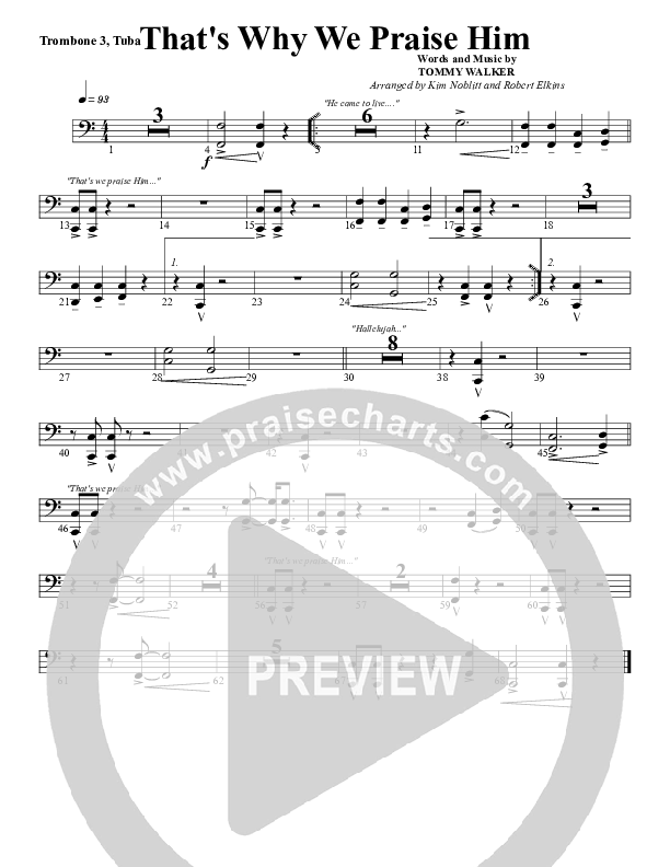 That's Why We Praise Him Trombone 3/Tuba (G3 Worship)