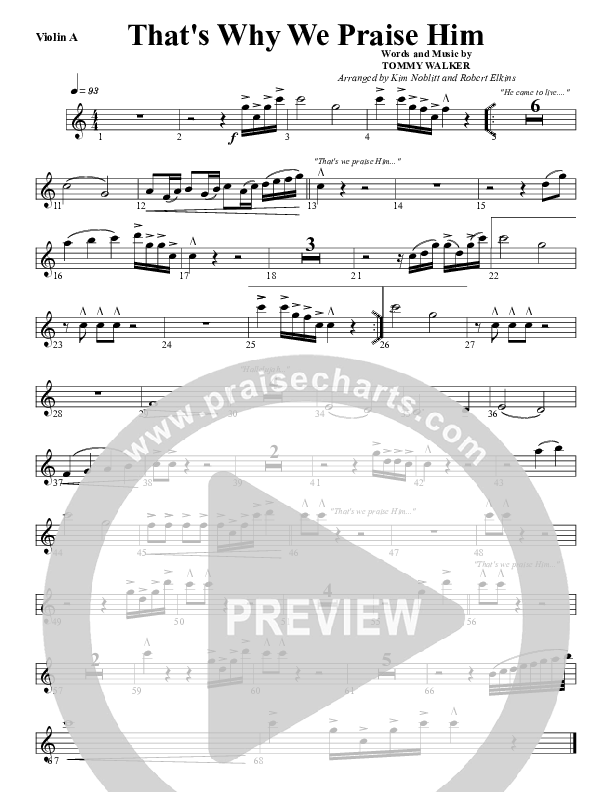 That's Why We Praise Him Violin 1 (G3 Worship)