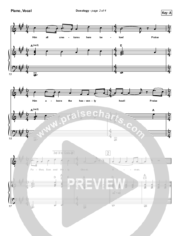 Doxology Piano/Vocal & Lead (David Crowder / Passion)