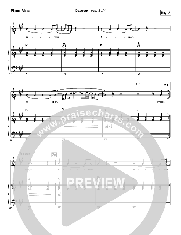 Doxology Piano/Vocal (David Crowder / Passion)