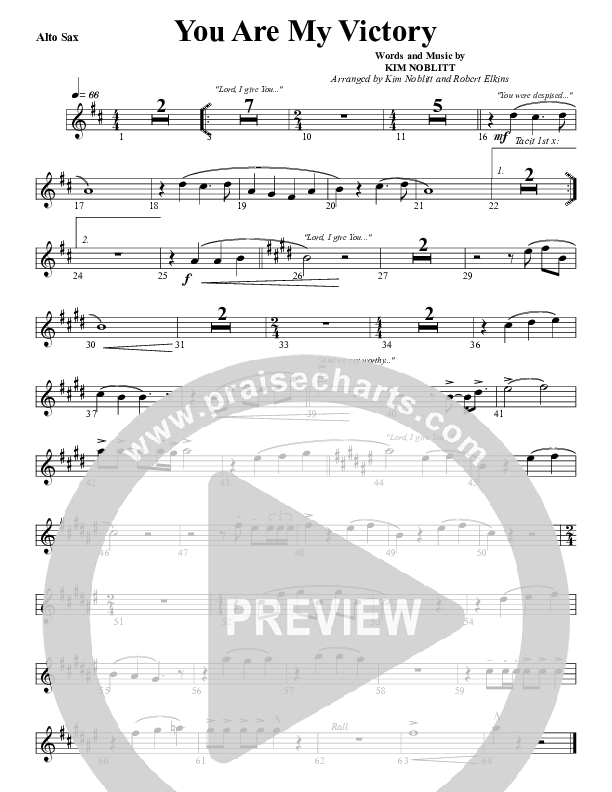 You Are My Victory Alto Sax (G3 Worship)