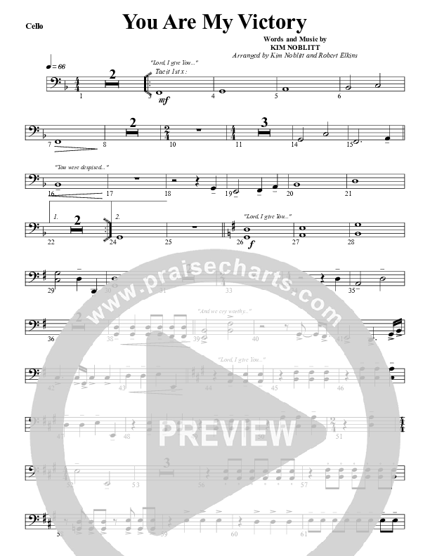 You Are My Victory Cello (G3 Worship)