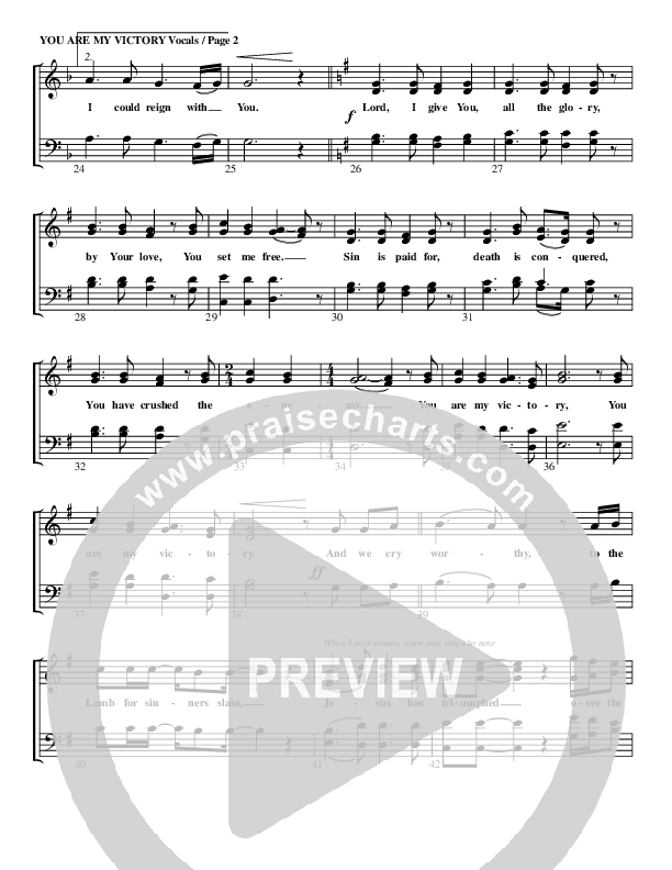You Are My Victory Choir Sheet (G3 Worship)