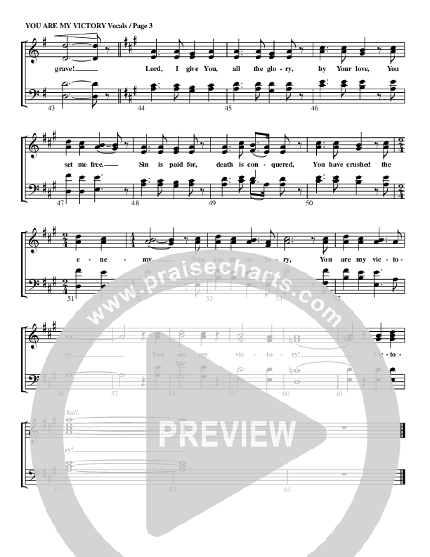 You Are My Victory Choir Sheet (G3 Worship)