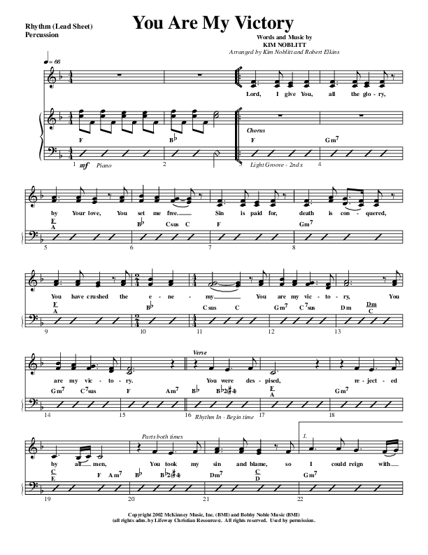 You Are My Victory Lead Sheet (G3 Worship)